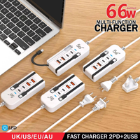 Adaptateur secteur 4 ports USB Type-C, prise de charge rapide 5.1A pour bureau et hôtel