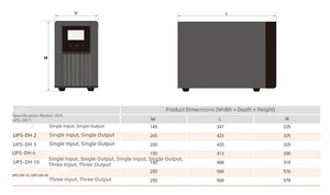 MT-UPS-DH6 Onduleur en ligne haute fréquence 6 kVA, entrée 160-276 VCA, sortie 220 VCA, onde sinusoïdale pure, temps de transfert nul, autonomie de 5 min, efficacité 95 % - Product Image 2