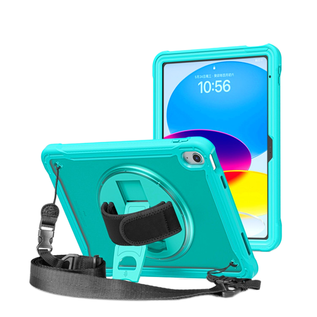 HGD 2020 Kids Tablet Case iPad 10.2 9th Generation Thick Silicone Bumper EVA Rugged Hand Strap Kickstand Protective TPU Material