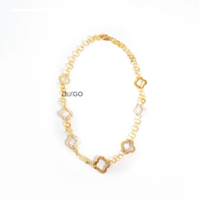 Buffalo Horn Hollow Floral Pattern Link Chain <b>Necklace</b> Trendy Unisex Unique Grain <b>Statement</b> Jewelry Premium Organic Gift - Product Image 2