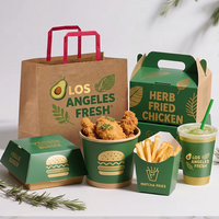 Boîtes d'emballage pour restaurants de restauration rapide à emporter, personnalisées, jetables, en papier pour hamburgers, vente en gros