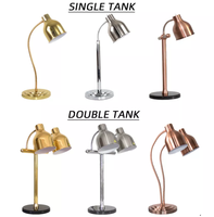 Lampe chauffante électrique à double tête en acier inoxydable, pour buffet, professionnelle