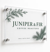 Panneau de signalisation mural en acrylique personnalisé pour magasin de plantes, avec support mural, impression UV, bords polis, vente en gros directe