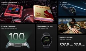 Reloj inteligente OnePlus Watch 2 versión global, 2GB RAM, 32GB ROM, pantalla AMOLED de 1,43 pulgadas, <span class=keywords><strong>Google</strong></span> <span class=keywords><strong>Wear</strong></span> <span class=keywords><strong>OS</strong></span> 4, Frecuencia dual, GPS, NFC - Product Image 3