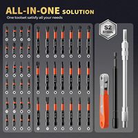 Jeu de tournevis à douille à impact magnétique de 86 pièces, acier au chrome-vanadium, acier S2, adaptateurs de douille métriques/SAE, tournevis à écrou à aile
