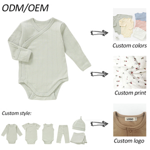 Combinaison bébé en coton côtelé pointelle de qualité supérieure, manches longues, style kimono, douce, pour nouveau-né, pour toutes les saisons - Product Image 6
