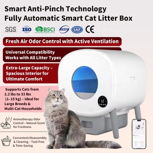 65L công suất lớn kèm theo đầy đủ thông minh Mèo xả rác Hộp kiểm soát mùi điện tự làm sạch ứng dụng từ xa thông minh mèo nhà vệ sinh - Product Image 2