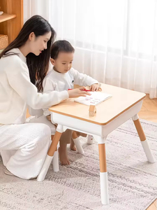 Usine Vente Préscolaire Garderie Pépinière Meubles Ensemble Bois Enfants Table D'étude Chaises À Manger Toddler Figure Bureau pour Enfants Partie - Product Image 4