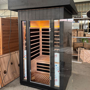غرفة ساونا خارجية تقليدية بالأشعة تحت الحمراء لشخص واحد، غرفة ساونا فنلندية منزلية رطبة مع موقد - Product Image 2