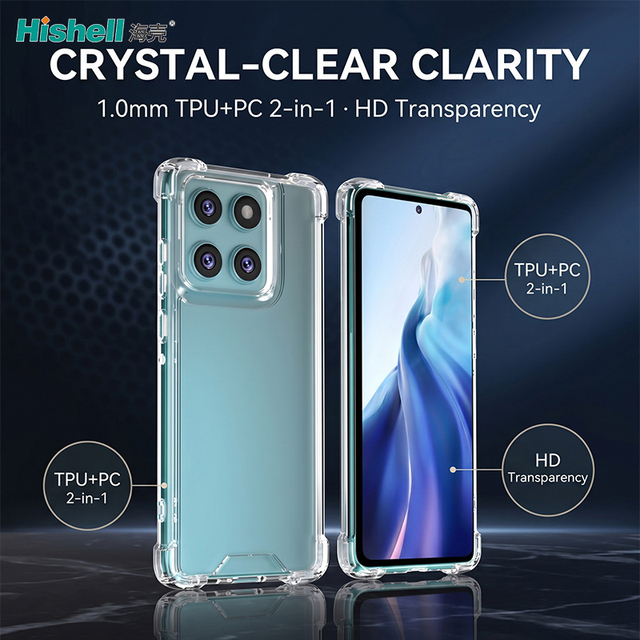 Fast Delivery Anti-Yellow Shockproof Scratch Resistant High Clear Hard Pc Tpu Hybrid Mobile Phone Case for Moto Edge 60