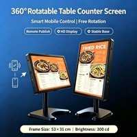 Écran d'affichage LCD intelligent de bureau, contrôle par téléphone portable, signalisation numérique publicitaire horizontale et verticale