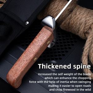 Cuchillo Multiusos de Acero Inoxidable con Mango de Madera, 20cm, 4mm de Grosor, Modelo HK SS232, para Camping y Actividades al Aire Libre - Product Image 2