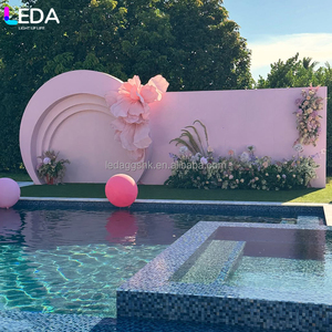 Decoración de Boda LEDA, Flor Acrílica Colgante Grande, Fondo Rosa para Exteriores, Gran Venta - Product Image 1