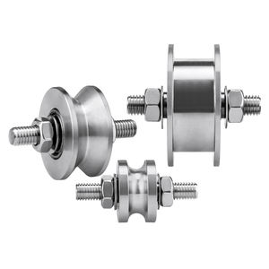 Rodillo de tracción de cuerda de alambre de polea de acero inoxidable 304, rueda de pista de puerta corredera de elevación con ranura en V en forma de U personalizada - Product Image 3