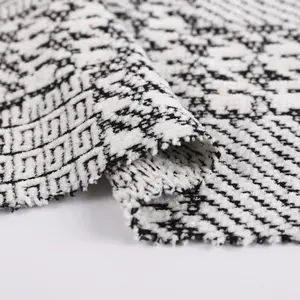 Jacquard Factory Customized Slub Hacci Chenille Jacquard Knit 100% Polyester Jacquard Fabrics For Mattress