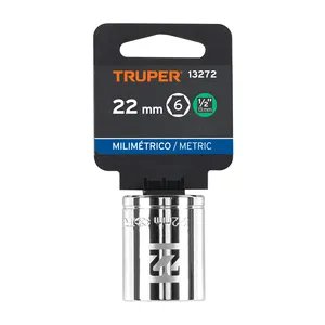 Juego de Llaves de Tubo de 6 Puntas, 22 mm, Accionamiento de 1/2'', Marca TRUPER - Product Image 4