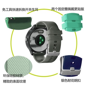 Bracelet en Silicone 20mm Factory-Spot Compatible avec <span class=keywords><strong>Garmin</strong></span> <span class=keywords><strong>Vivoactive3</strong></span>/<span class=keywords><strong>Garmin</strong></span> Venu 2 Plus pour Bracelets de Montre - Product Image 2
