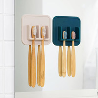 YDS Silicone Support Mural Porte-Brosse À Dents Forte Aspiration Facile à Enlever Réutilisation Salle De Bains Brosse À Dents Holderessory Câble De Stockage