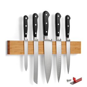 Durable Bamboo Magnetic Knife Block Stand Good Quality Custom Universal Tool <b>Holder</b> for Home <b>Kitchen</b> Use - Product Image 1