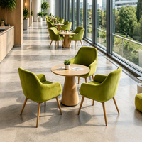 Canapés de bureau en velours, fauteuils en tissu verts, chaises de salle d'attente avec pieds en bois, personnalisation sur mesure, fabrication OEM, vente en gros
