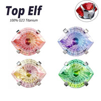 Boucles d'oreilles en titane G23 16G à filetage interne avec zircone cubique, clous labret effet œil d'ange dégradé