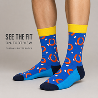 Chaussettes d'automne personnalisées OEM - Polyester/Nylon/Coton/Fibre de bambou/Laine, résistantes aux déchirures, séchage rapide, sans coutures, impression intégrale 360°