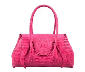 Luxury Animal skin fashion handbag women crocodile leather bags manufacture Guangzhou leather purse supplier brand name designer