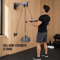 ATHSPO Système de tirage à câble mural multifonctionnel pour entraînement à domicile, équipement de fitness pour triceps et biceps