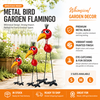 Statues de Toucan en Métal pour Jardin, Lot de 3 Tailles, Résistantes aux Intempéries, Décoration Extérieure de Jardin, Vente Directe Usine, Dropshipping Disponible