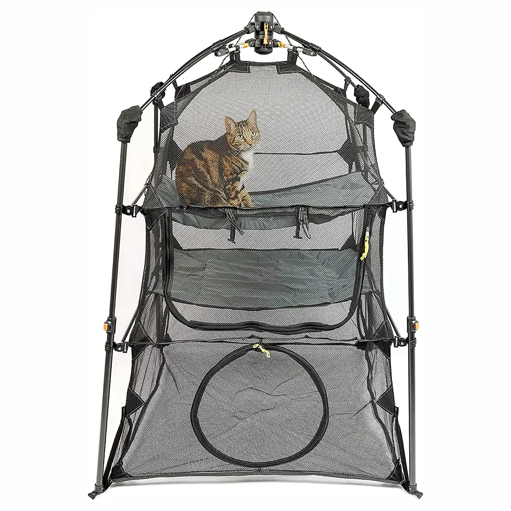 في الهواء الطلق مرفقات القط التخييم الحيوانات الأليفة الموائل يطفو على السطح القط خيمة مسرح
