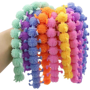 Jouets créatifs anti-stress pour poignets, bracelet coloré en forme de chenille pour enfants, jouets anti-stress doux - Product Image 2