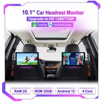 Pantalla de Reposacabezas de Coche Android Universal de 10.1 Pulgadas, Reproductor Multimedia de Video, Monitor de Asiento Trasero, Pantalla Táctil HD, Películas, Juegos, MP5, USB, TF