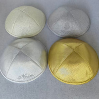 Top Kipot Shining Kippah con logotipo de llama bordado personalizar sombrero de judaísmo para boda y Bar Mitzvah Bat Mitzvah