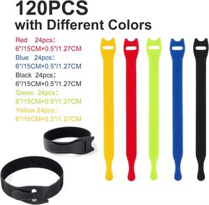 Zelfklevende Kabelbinders En Draadbindbanden Naaldvormige Velcroes Back-To-Back Haak & <span class=keywords><strong>Loop</strong></span> Tapes Voor Netwerkbekabeling - Product Image 3