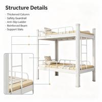 Lit superposé en métal pour enfants, taille personnalisable, vente directe d'usine, pour dortoirs étudiants, avec barrières de sécurité et échelle