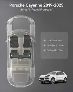 3W TPE <span class=keywords><strong>Tapis</strong></span> <span class=keywords><strong>de</strong></span> <span class=keywords><strong>sol</strong></span> tous temps pour <span class=keywords><strong>Porsche</strong></span> <span class=keywords><strong>Cayenne</strong></span> 2019- 2025 - Product Image 2