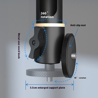 Soporte de Techo para Proyector con Rotación Libre de 360°, Base de Aleación de Aluminio y Acero al Carbono, Capacidad de Carga de 10 kg, Longitud Ajustable de 9/15/25 cm