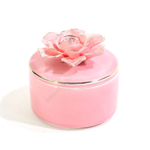 Élégant Pot à Bougie <span class=keywords><strong>en</strong></span> Céramique avec Couvercle Rose 3D 120ml – Récipient Décoratif Rose pour Bougie, Contenant de Luxe pour la Décoration Intérieure et les Cadeaux - Product Image 5