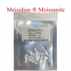H GEMS Piedra de Moissanita Redonda de Alta Calidad con Corte de Diamante, 1 Quilate, 1.0mm, 1.3mm, 2.0mm, 0.01ct, Venta al por Mayor - Product Image 2