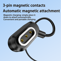Kabel Pengisi Daya Magnetik Pintar 3 Pin Port Kacamata ke USB A Male Tipe C Male untuk Kacamata AI ROKID BOLON