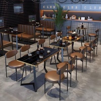 Ensemble table et chaises de restaurant modernes, durables, pliables, écologiques, en bois et métal, faciles à nettoyer, mobilier commercial pour restaurants