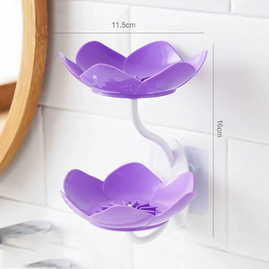 Ingrosso creativo forniture bagno in plastica lavabile in Silicone fiore sapone <span class=keywords><strong>doccia</strong></span> piatto con auto drenaggio porta sapone - Product Image 3