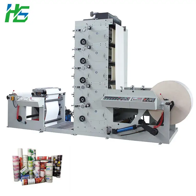 Hongshuo HS-YSJ-F Smalle Web Draagbare Label Papierrol Printer Automatische Uv Gelamineerde Flexo Label Printer