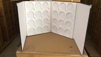 Boîte de rangement et de présentation personnalisable en cuir PU noir et EVA blanc pour 12 à 24 échantillons de verres de lunettes optiques – Vente en gros