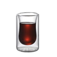 Ensemble de tasses à thé expresso modernes et saines résistantes à la chaleur tasses à café en verre court borosilicate isolées à double paroi