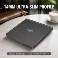 Lecteur de CD/DVD externe à livraison rapide, USB 2.0, ultra-plat, graveur DVD-RW pour ordinateur portable, PC, petit MOQ, en stock, prix bas