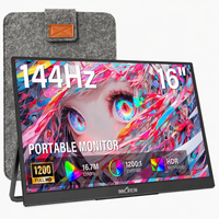 Écran d'extension pour ordinateur portable 16 pouces 144Hz 1200P FHD IPS Moniteur portable ultra fin léger USB C Affichage MacBook Bureau