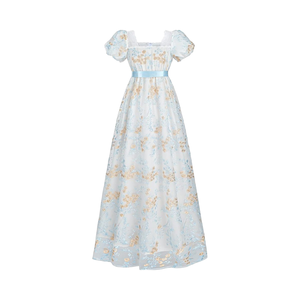 <span class=keywords><strong>Robe</strong></span> de style régence, inspirée de Jane Austen, pour fête du thé victorienne, blanche, lavable, longueur ras du sol, idéale pour l'été - Product Image 1