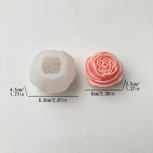 Molde de Silicona 3D con Forma de Peonía para Velas Aromáticas, Molde de Resina para Velas, Decoración del Hogar - Product Image 4