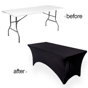 <span class=keywords><strong>Tovaglia</strong></span> Rettangolare Moderna Personalizzabile 4FT 6FT in Poliestere Non Tessuto Antimacchia Elastica per Cocktail Conferenze Matrimoni Banchetti - Product Image 3